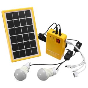 INSMA Solar Power Panel Generator Kit 5V USB Oplader Home System med 3 LED pærer lys