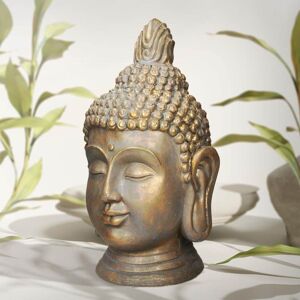 ECD-Germany ECD Germany Buddha hoved statue 74,5 cm - lavet af polyresin - bronze look - til yoga, feng shui eller meditationsværelse - hus, lejlighed og have -