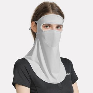 GOLOVEJOY Summer Ice Silk Sunscreen Face Shield  Ladies Outdoor Neck Protection Veil(Gray)