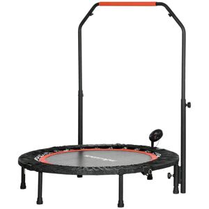 Rootz Living Rootz Mini Trampolin - Med højdejusterbart håndtag - LCD-skærm - Stål - Sort + Rød - Ø102 x 99-123cm