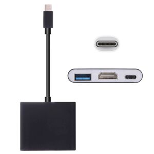 Shoppo Marte USB-C / Type-C 3.1 Male to USB-C / Type-C 3.1 Female & HDMI Female & USB 3.0 Female Adapter(Black)