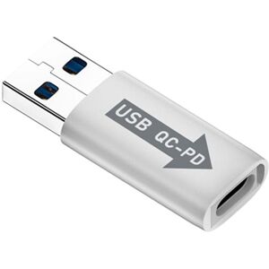 Shoppo Marte USB-A  Male QC3.1 to Type-C Female PD 10Gbps Converter Adapter, Model:White without Indicator Light