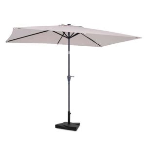 VONROC Premium Parasol Rapallo 200x300cm – Kombisæt inkl. Beton fod 20 kg. - Slidstærk parasol – Vippefunktion - UV-resistent stof - Beige - Inkl. bet