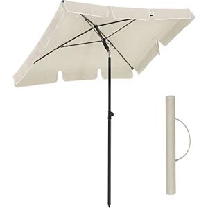 SONGMICS Rektangulær altanparasol 1,8 x 1,25 m, PA-belagt baldakin, Beige