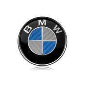 MediaTronixs BMW Carbon Fibre Blue/White Rear Boot Lid 74mm Badge Emblem