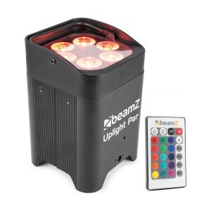 Beamz BBP96 Batteri Uplight Par 6x 12W / RGBAW + UV / Trådløs DMX / Ekstra kraft