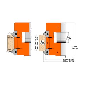 CMT Radieplatte R4+45° 2 stk. CMT - 695.005.B4