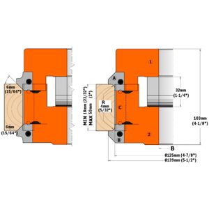 CMT Radieplatte R6+45° 2 stk. CMT - 695.005.B6