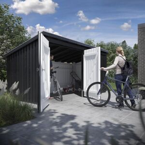 Plus A/S Plus Nordic Multi Havehus 9,5 m² - 2 moduler m/dobbeltdør og lukket front - inkl. tagtap/alulister/stolpefødder - 1685816-1