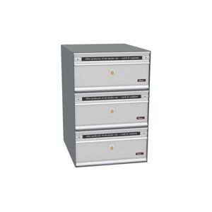 Allux PC1 - uden lås 3 modul Alu. Grå m. alulåge Systempostkasse - F47805-3