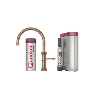 Quooker Classic Fusion Round Sæt 3l Bruneret messing Inkl. Pro3 & Cube Beholder