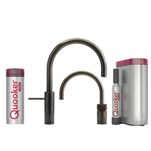 Quooker Twintaps Round Sæt M 3l Bru.m Inkl. Pro3 & Cube Beholder