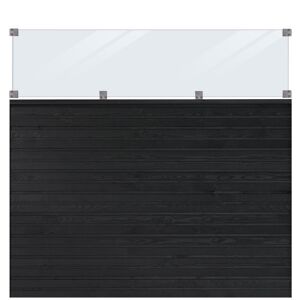 Plus A/S Plus Plank byg-selv plankeværk m/glas 174x163cm sortgrundet 17779-15