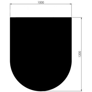 Morsø Jernstøberi A/S Morsø Gulvplade I Stål Halvrund 110x85 Cm Sort