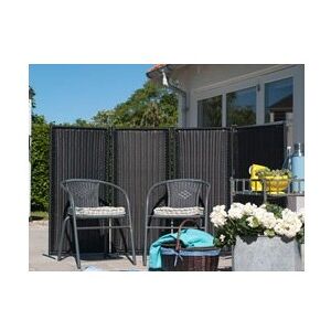 Plus A/S Plus Trend polyrattan 4-fl. Foldevæg - H120 x B235 cm Sort