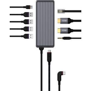 Unisynk Usb-C Hub Til Mac (10 Port), Grå