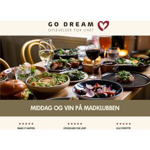 Go Dream Oplevelsesgave - 3-Retters Middag Med Vin