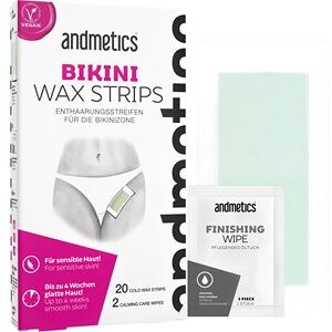 Andmetics Kropspleje Wax strips Bikini Wax Strips 20 x Bikini Wax Strips + 2 x Calming Oil Wipes