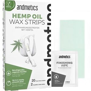 Andmetics Kropspleje Wax strips Hemp Oil Wax Strips 20 x Hemp Oil Wax Strips + 2 x Calming Care Wipes