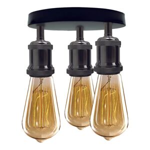 Ledsone A+ Moderne Sort Metal Semi Flush 3-Vejs Loftslys Spisestuelys