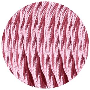 Ledsone Tekstilkabel Lampeledning 3x0,75mm², Flettet, Blank Pink