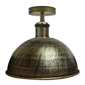 Ledsone Børstet Messing Vintage Retro Flush Mount Loftslampe Rustik Farve Metal Lampeskærm