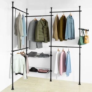 SoBuy Walk In Closet - Garderobestativ, Tøjstativ, Højde Og Længde Justerbar