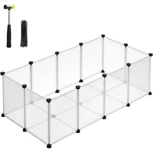 SONGMICS Kæledyrslegegård Med Gulv, Smådyrsindhegning, Diy Plastbur, Indendørs Løbegård Til Hamstere, Marsvin, Hvid