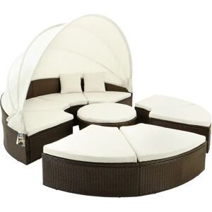 Deuba Polyrattan Solø Brun/cremefarvet Ø230cm