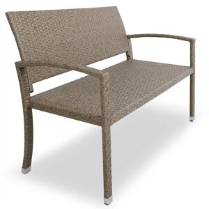 Deuba Havebænk I Polyrattan, Beige/grå, 122x55x90 Cm