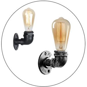 Ledsone Vintage Industriel Vandrørslampe Retro Lys Steampunk Væglampe + Pære