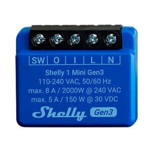 Shelly Plus 1 Mini (Gen3) Smart Relæ - Blå