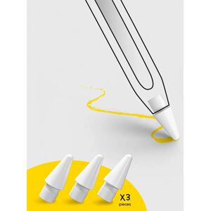 doodroo Apple Pencil Plastik Tip Spids - 3-Pak - Hvid