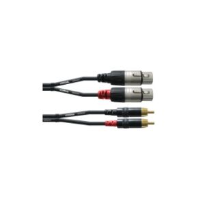 Cordial CFU 3 FC, 2 x RCA, 2 x XLR (3-pin), 3 m, Sort