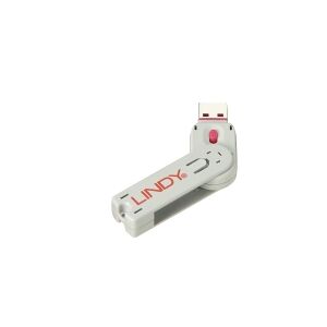 Lindy 40620, Nøgle til portblokering, USB Type-A, Lyserød, Acrylonitrilbutadienstyren, 1 stk, Polybag