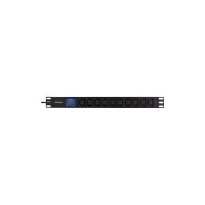 DELTACO GT-8642 - Stikdåse - input: IEC 60320 C20 - output-stikforbindelser: 10 (10 x IEC 60320 C13) - 2 m ledning - sort