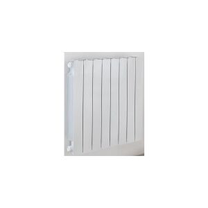 Thermrad alu radiator AluBasic 700/5 -Mål 781x400mm. Farve: Alu Hvid. Ydelse ved 75/65/20- 765W. 4x1anb.HUSK 328890142 & 328890100