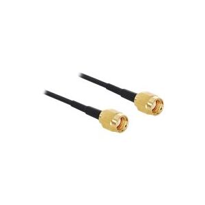 Delock Adapter RP-SMA Plug > RP-SMA Plug - Antennekabel - RP-SMA (han) til RP-SMA (han) - 32 cm - RG-174 - sort