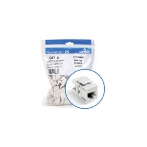 Leviton (Brand-Rex) Modular jack eXtreme Kat6 UTP RJ45 110-style 25 bulk pakke Hvid