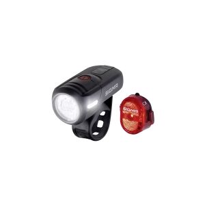 SIGMA Light set Aura 45 USB/ Nugget II Black/ red Li-ion, 45 lux (standard), 15 lux (eco), USB-rechargable light set, Set,