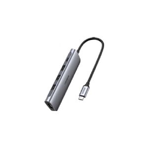 UGREEN 5-in-1 Adapter UGREEN Hub USB-C to 3x USB 3.0 + HDMI 4K + USB-C PD 100W (gray)