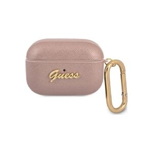 Guess GUAPSASMP AirPods Pro cover pink/pink Saffiano Script Metal Collection