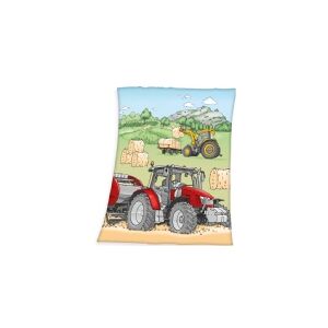 Baby Best Traktor Fleece tæppe - 130 x 160 cm