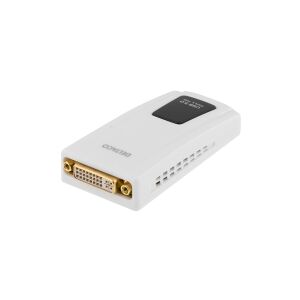 DELTACO PRIME USB3-DVI - Ekstern videoadapter - USB 3.0 - DVI - hvid