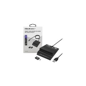 Qoltec Intelligent Smart ID SCR-0636 - SMART-kortlæser - USB 2.0, USB-C
