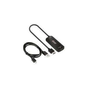 Club-3d Club 3D - Videoadapter - HDMI, Micro-USB Type B (kun strøm) til 24 pin USB-C hun - 26 cm - aktiv, 8K30 Hz (7680 x 4320) support, 4K120 Hz (3840 x 2160) support