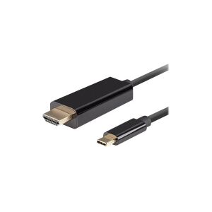 Lanberg - Premium High Speed - adapterkabel - 24 pin USB-C han til HDMI han - 1.8 m - tripel-afskærmet - sort - 5K30 Hz support, 1920 x 1080 ved 144 Hz support, 3980 x 2160 ved 60 Hz support