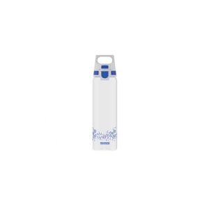 SIGG drinking bottle Total Clear One MyPlanet Blue 0.75L (transparent/dark blue, one-hand closure ONE)