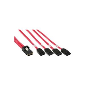 InLine Mini SAS - 4x SATA Crossover Forward OCF cable, 0.75 m, black