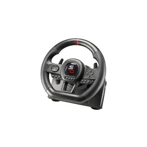 Subsonic SA5658, Steering wheel + Pedals + Joystick, PlayStation 4, Xbox One, Xbox One S, Xbox One X, Xbox Series S, Xbox Series X, D-måtte, Knappen Indstillinger, Knappen Del, Ledningsført, USB, Sort